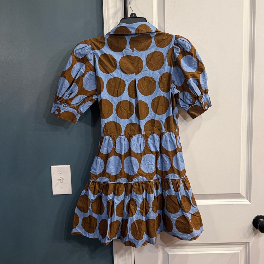 FARM Rio Blue and Brown Polka Dot Mini Dress - Picture 4 of 4